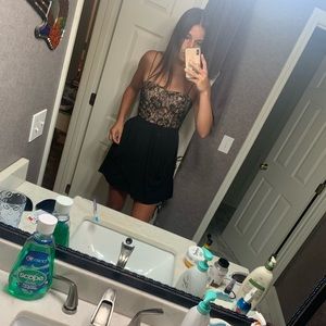 Macy’s Aqua Dresses Black dress with lace